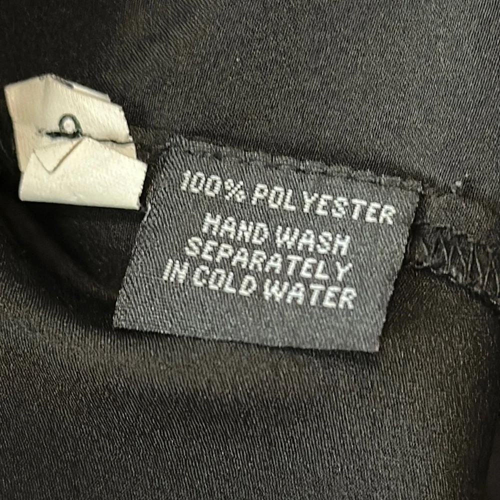 Black Asymmetrical Blouse with Cap Sleeves and Bib Collar - Picture 4 of 9